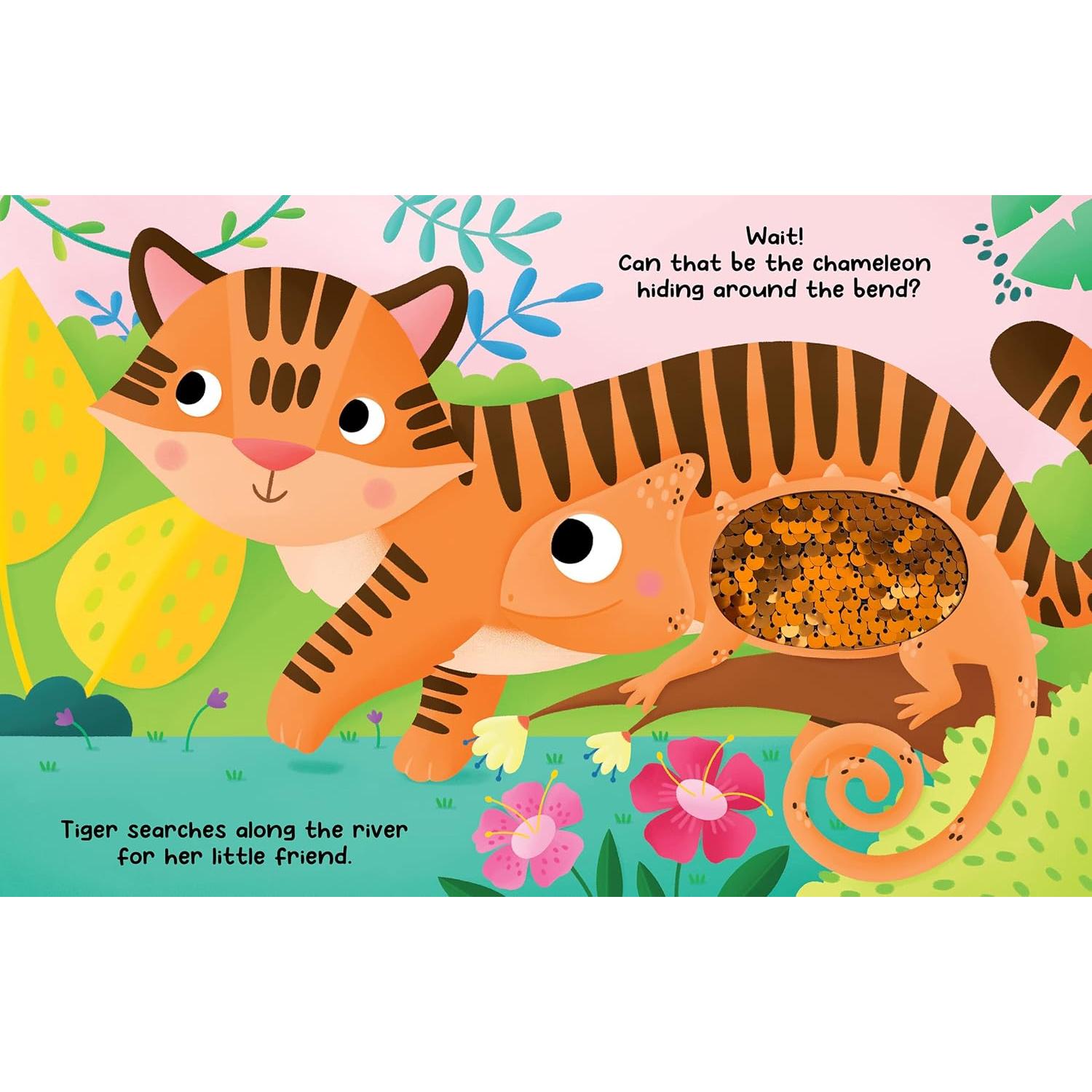 Chameleon's Colors - Children's Touch and Feel Storybook with 2-Way Sequins - Sensory Board Book