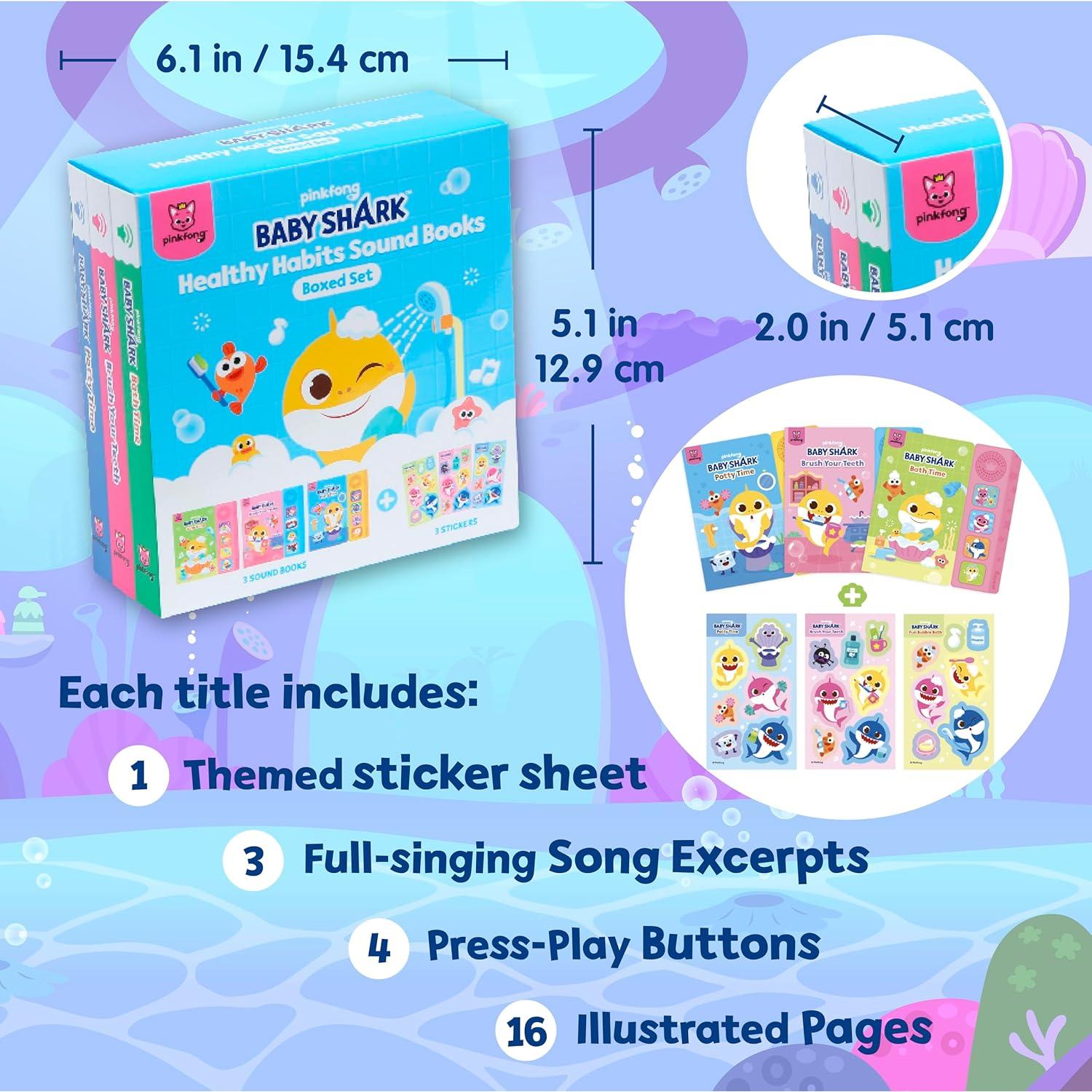 Conjunto de Libros de Sonido Baby Shark Pinkfong - Hábitos Saludables