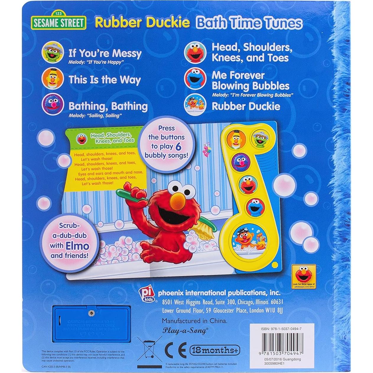 Sesame Street - Rubber Duckie Bath Time Tunes Sound Book - PI Kids (Play-A-Song)