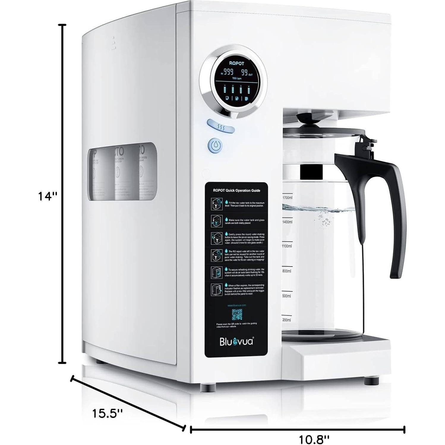 Purificador de Agua Bluevua RO100ROPOT 4 Etapas Encimera