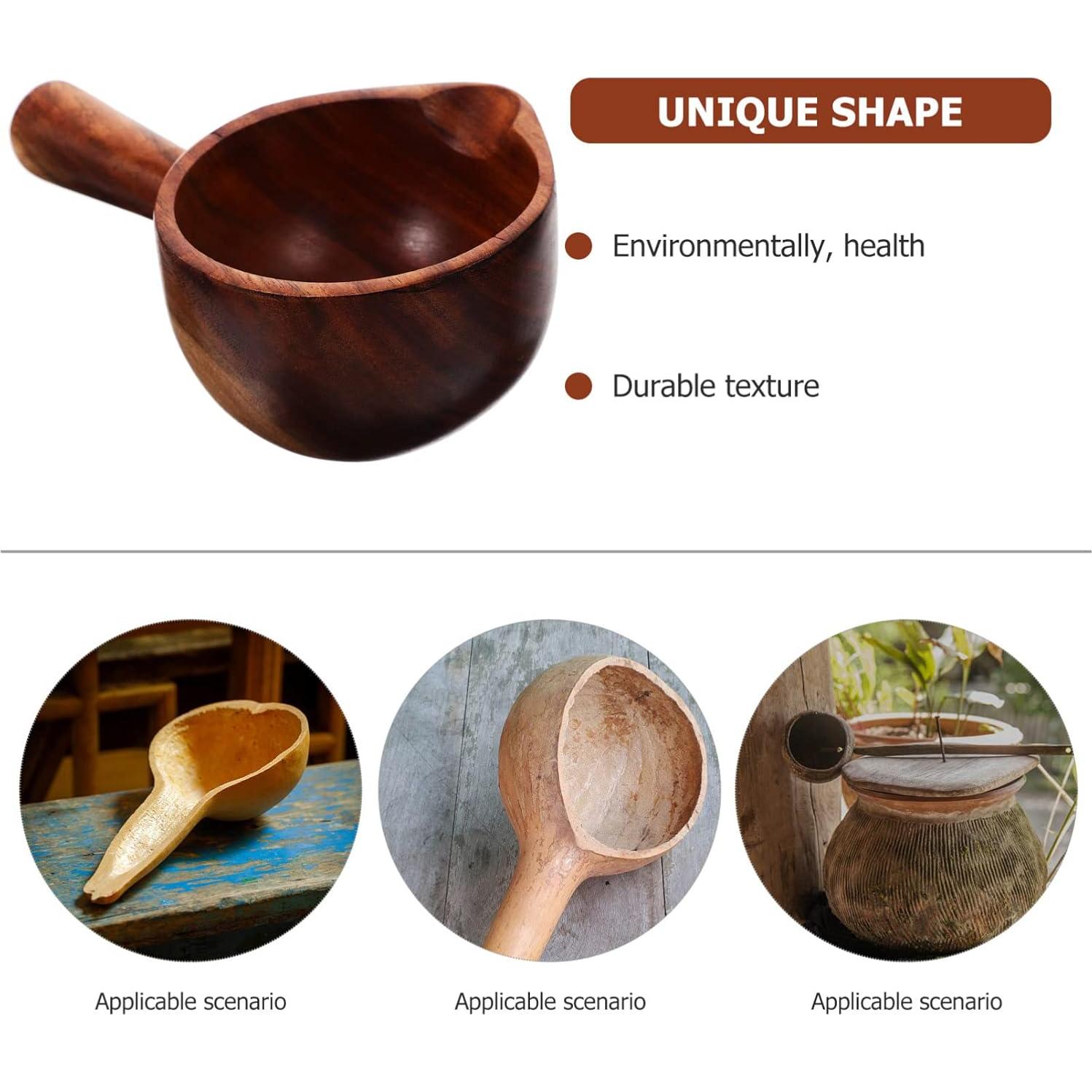 Cucharón de Madera para Baño - 14.5x8.9 cm - Estilo Aleatorio