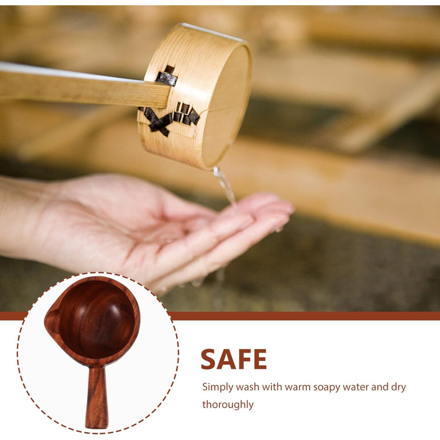 Cucharón de Madera para Baño - 14.5x8.9 cm - Estilo Aleatorio