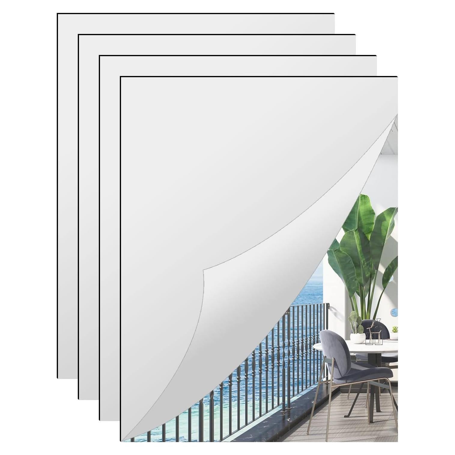 4 Piezas Espejos Acrílicos Autoadhesivos QEEYON 20x30cm