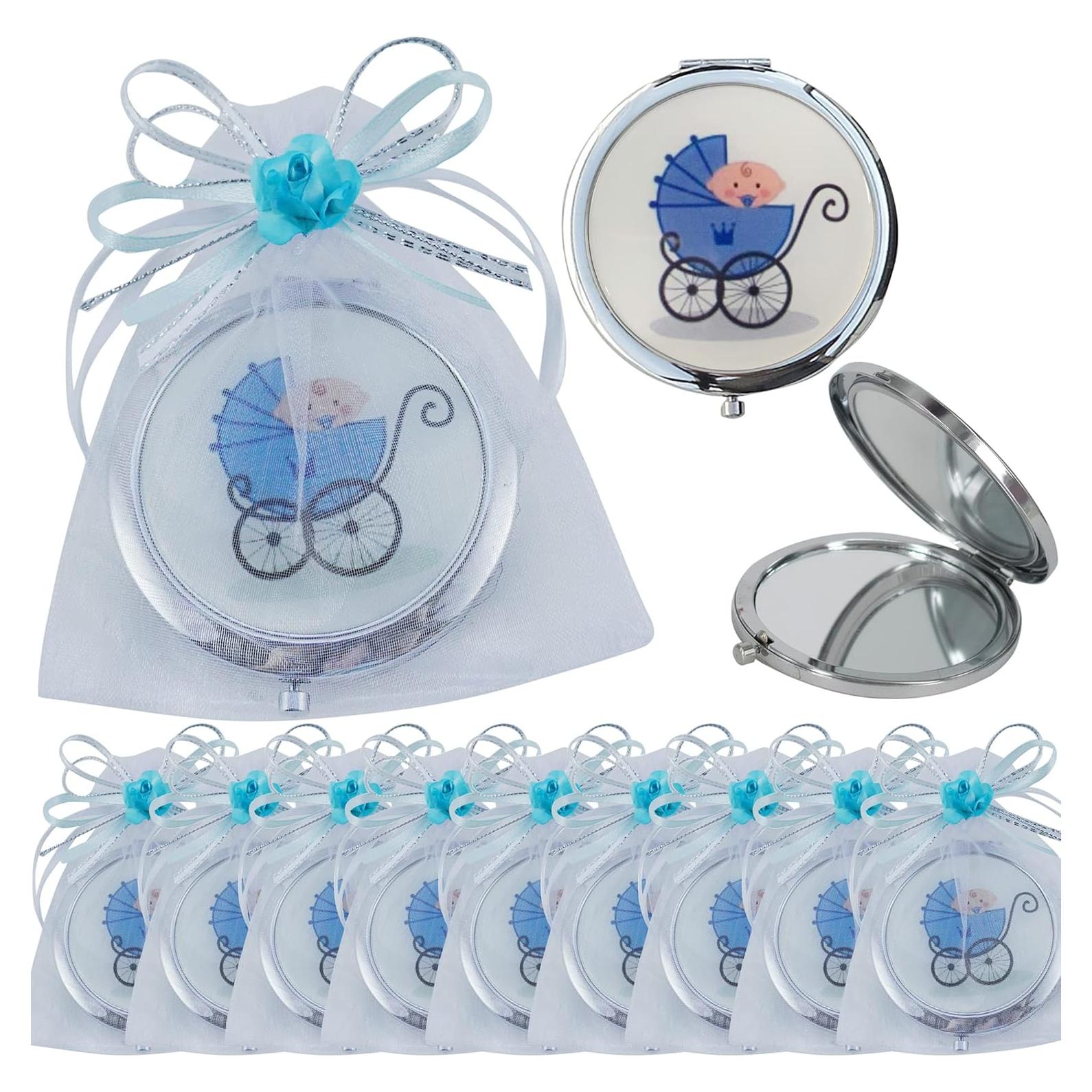 Espejos Compactos Doble Cara WE Azul 12pcs para Baby Shower