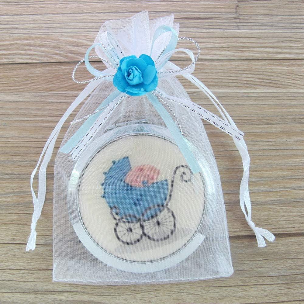 Espejos Compactos Doble Cara WE Azul 12pcs para Baby Shower