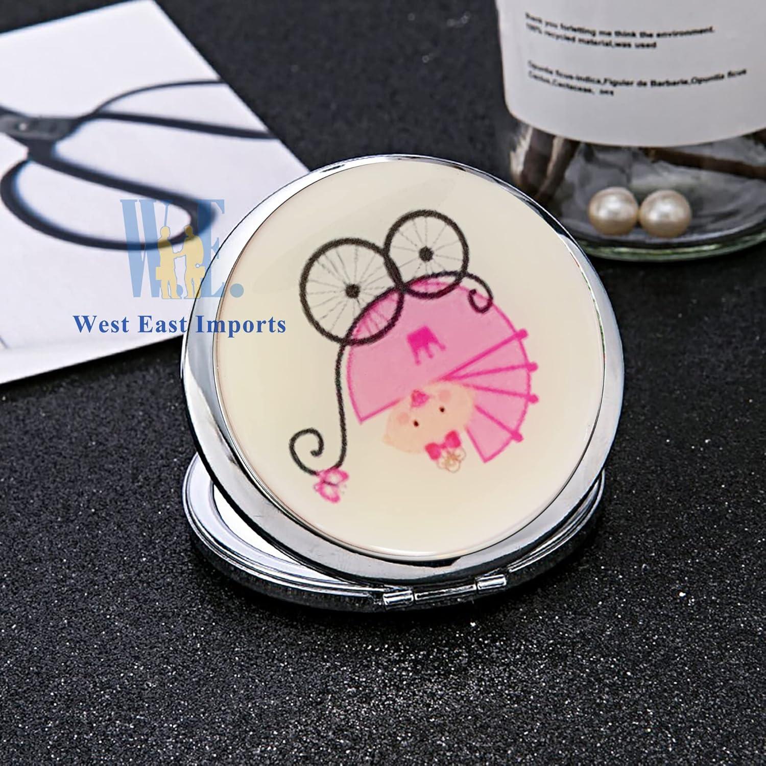 Espejos Compactos Rosa WE para Baby Shower - 12 Pcs