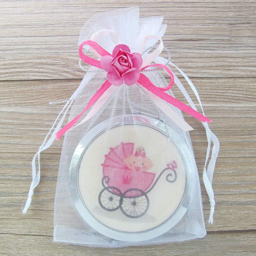 Espejos Compactos Rosa WE para Baby Shower - 12 Pcs