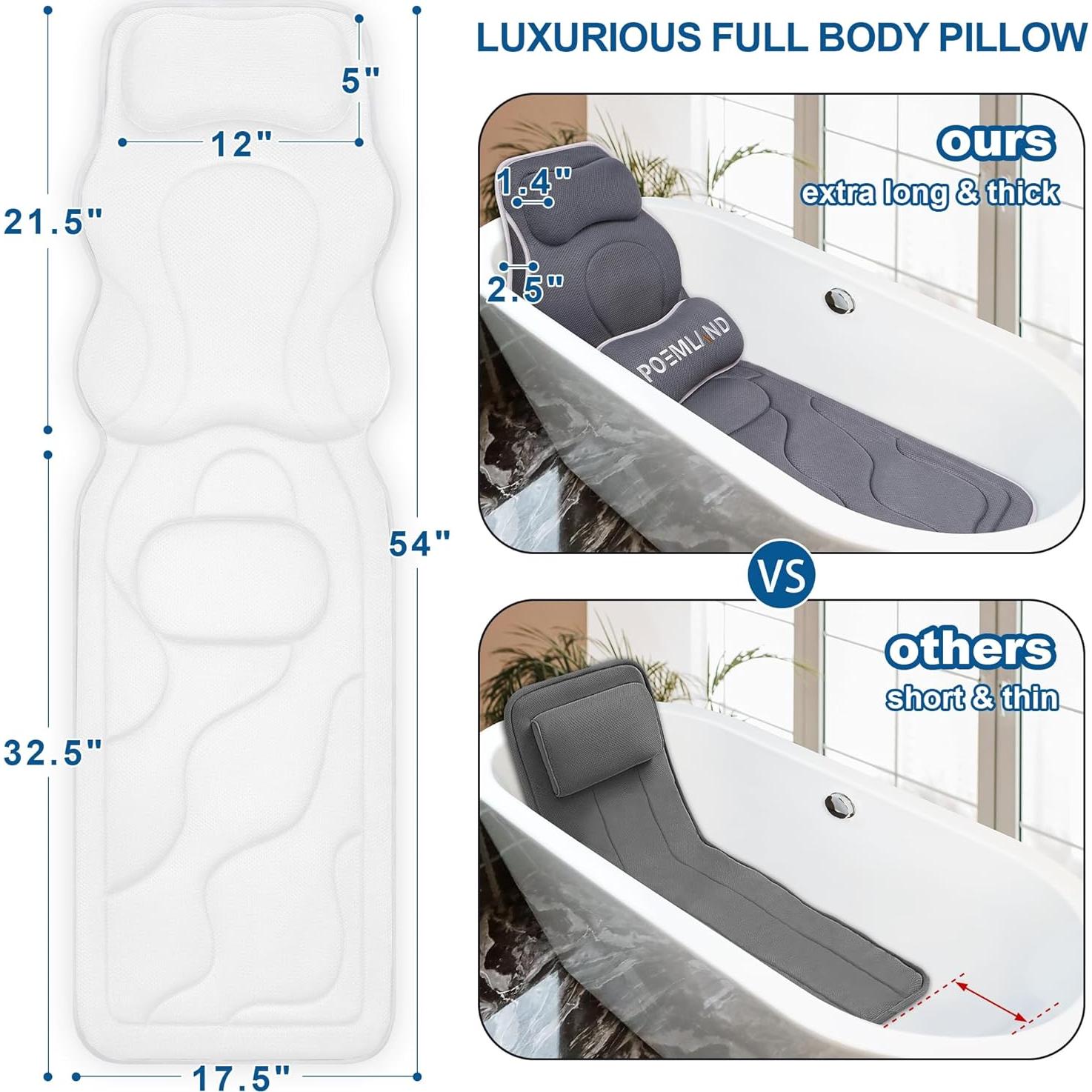 Almohada de Baño Completo Poemland 137x44.5cm Antideslizante