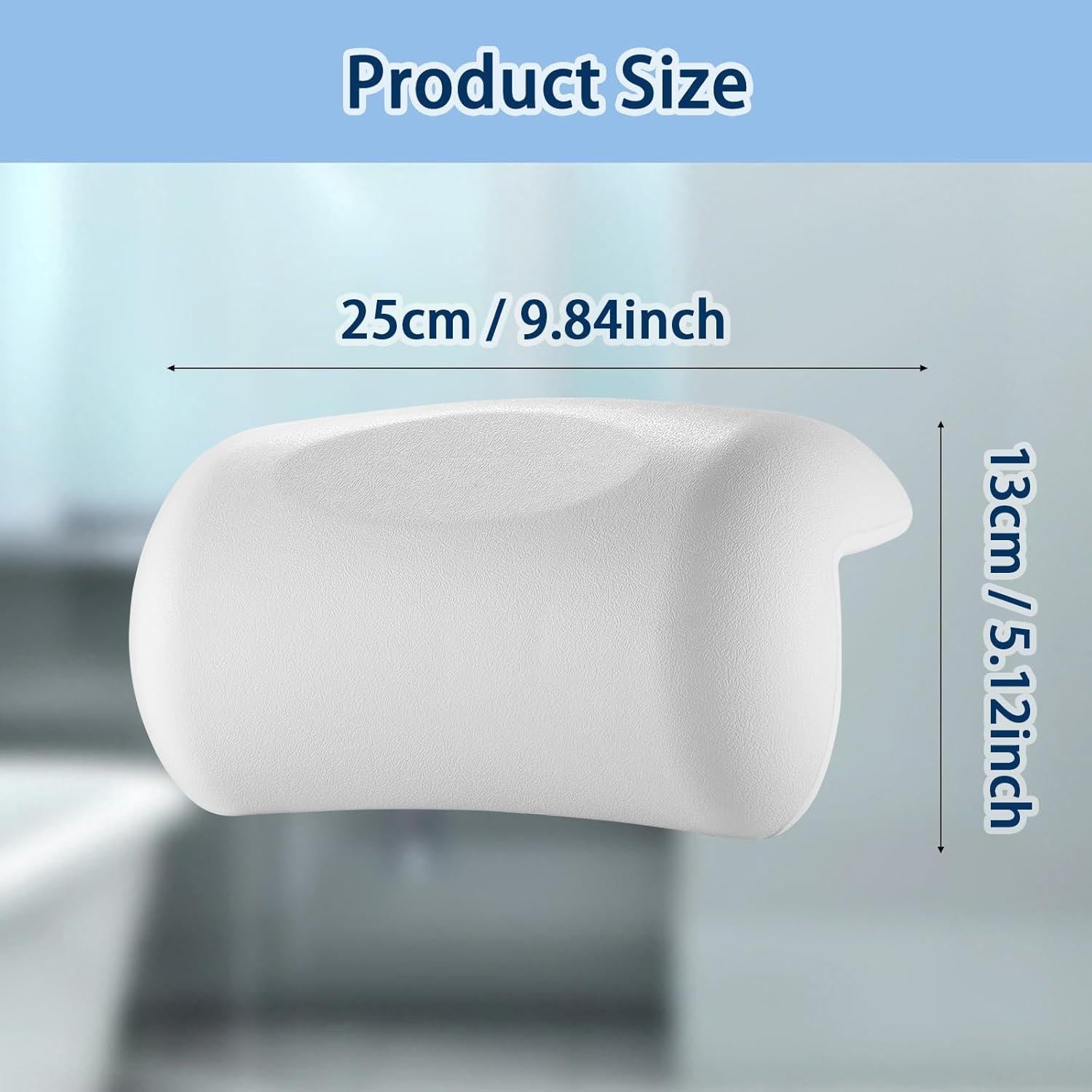 Almohada de Baño Guluto Impermeable con Ventosas 25x13 cm