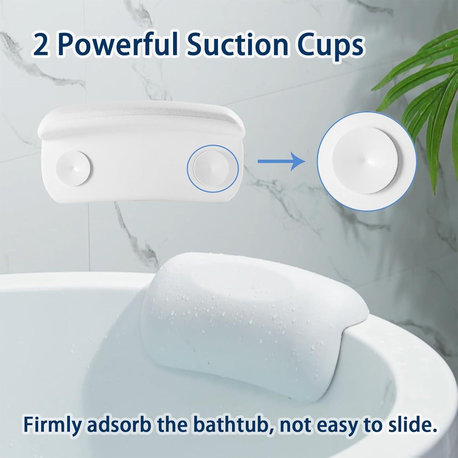 Almohada de Baño Guluto Impermeable con Ventosas 25x13 cm