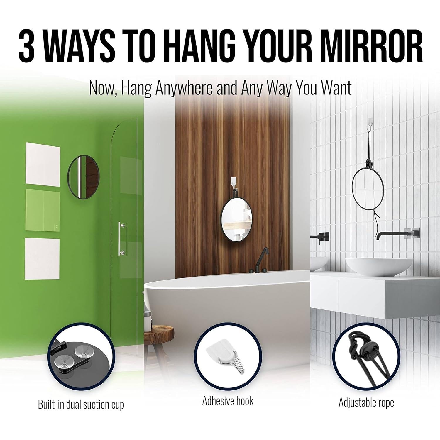 Espejo de Ducha MIRRORVANA 15.24 cm Antivaho Irrompible