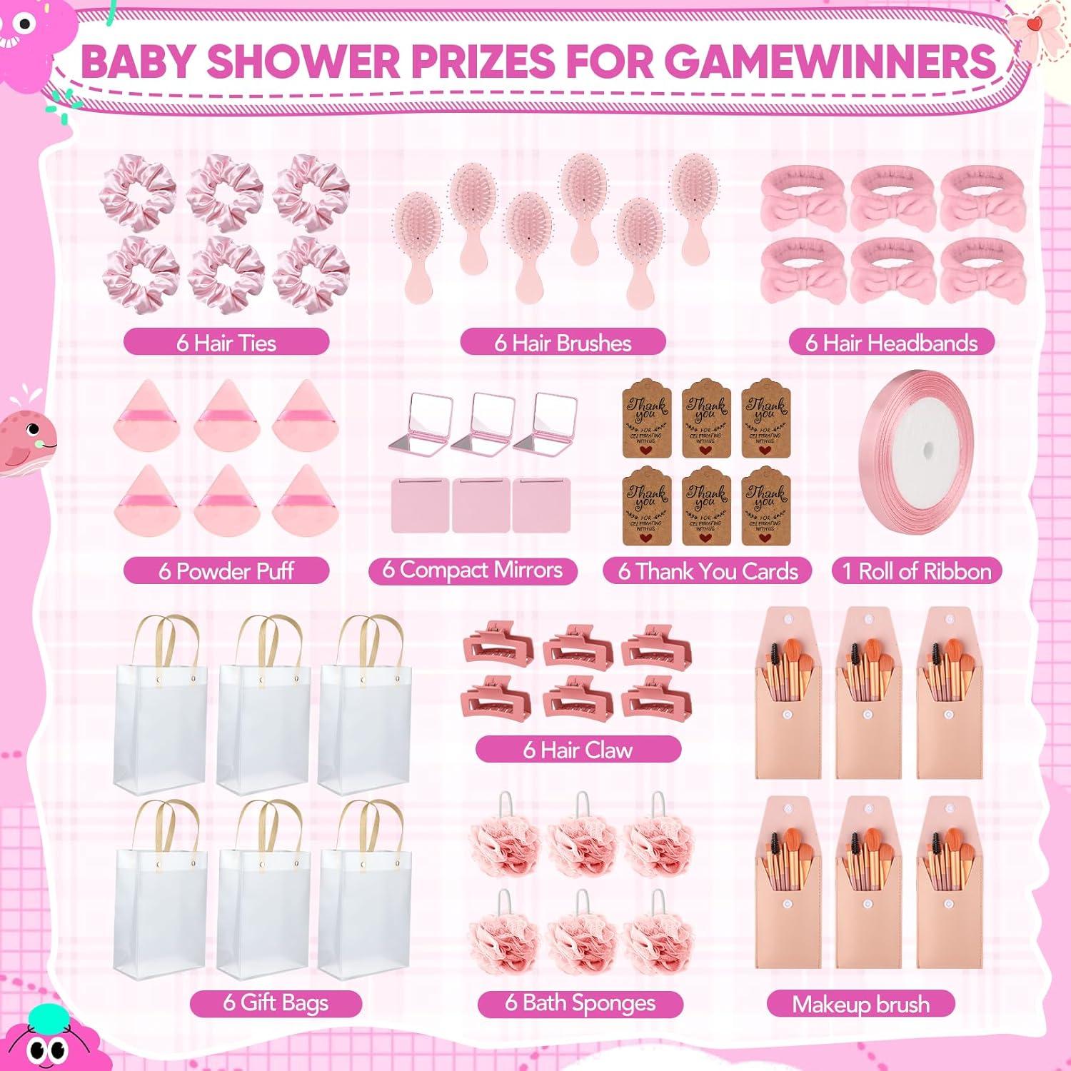 Kit de Premios para Baby Shower OINETRK - 109 Piezas Rosa