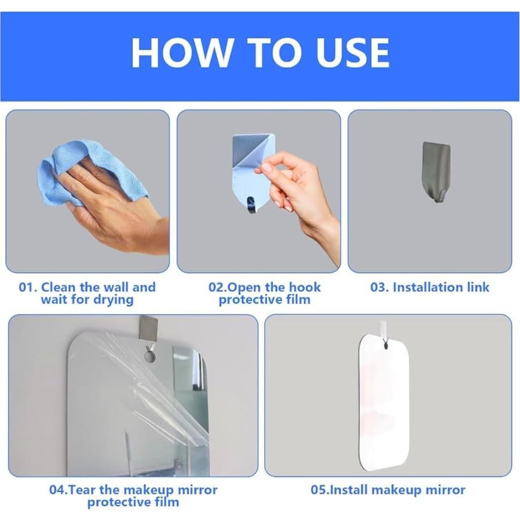 Espejo de Ducha Mpowtech Irrompible 17x13 cm Sin Niebla