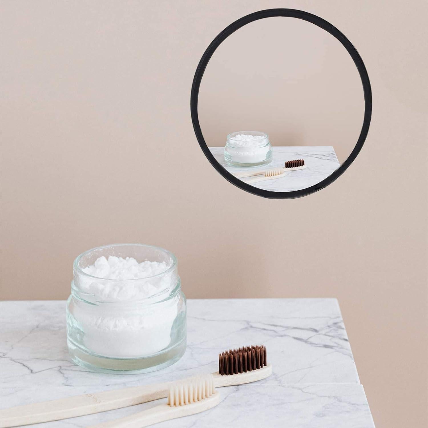 Espejo de Pared Frafuo 7.67" Negro Redondo Impermeable