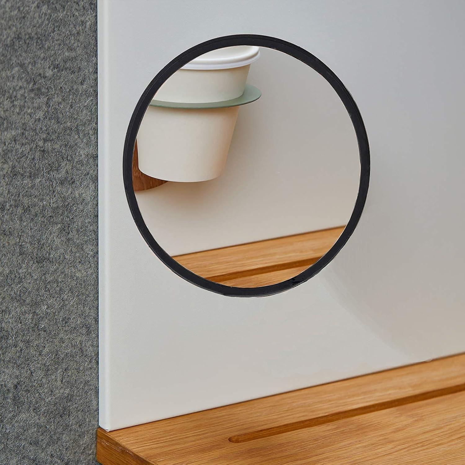 Espejo de Pared Frafuo 7.67" Negro Redondo Impermeable