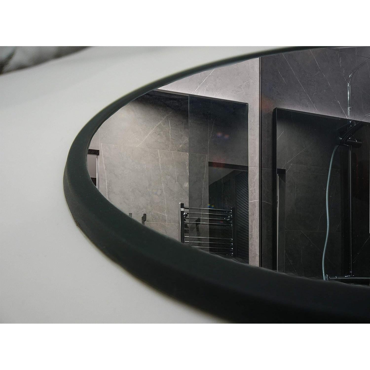 Espejo de Pared Frafuo 7.67" Negro Redondo Impermeable