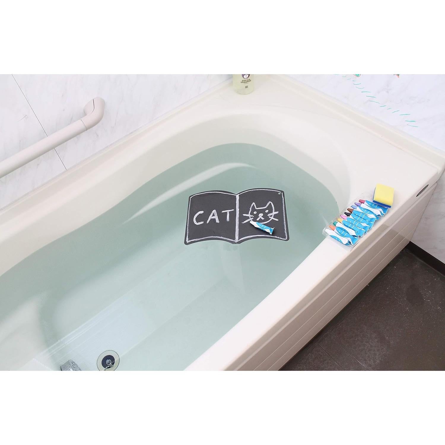 Kitpas Crayón de Baño Lavable con Tablero Flotante 80g