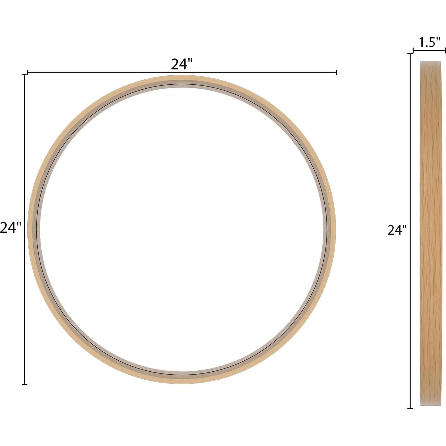 Espejo Redondo de Madera WallBeyond 61 cm Natural para Pared