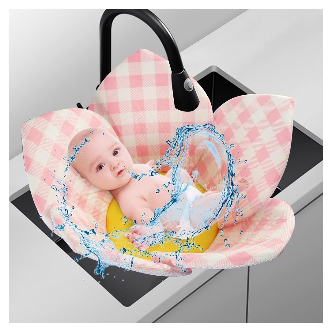 Almohadilla de Baño para Bebés Loto Rosa Antideslizante 80x80 cm