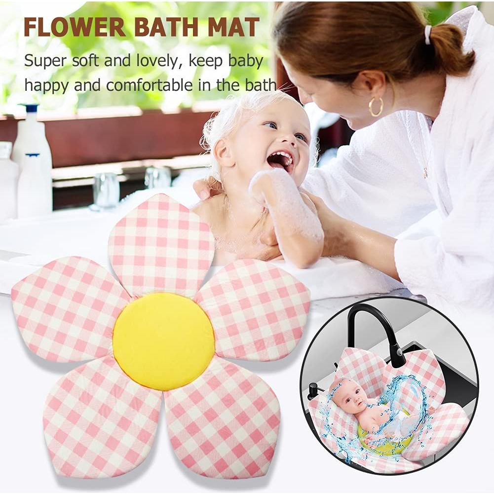 Almohadilla de Baño para Bebés Loto Rosa Antideslizante 80x80 cm