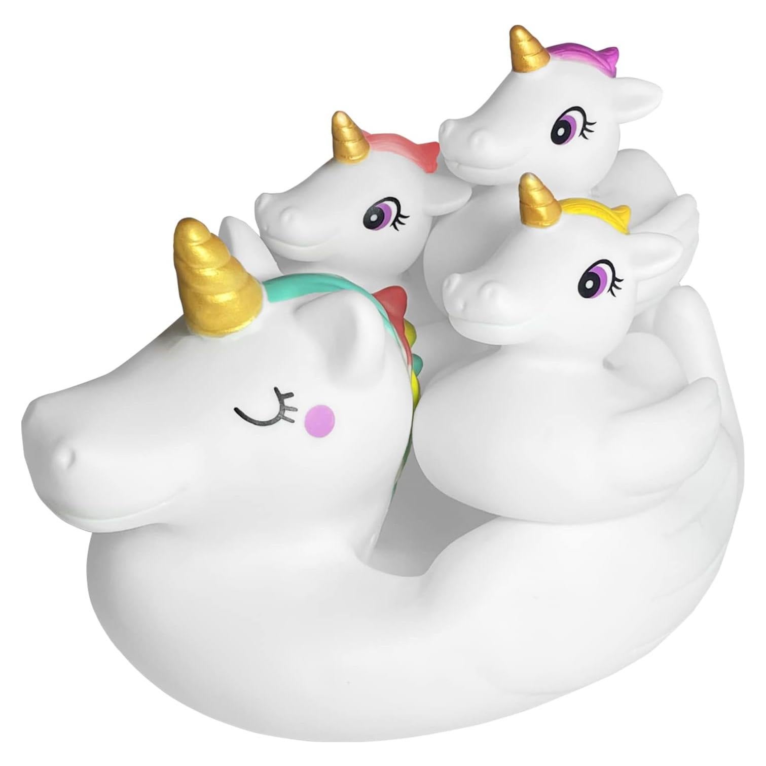 Juguetes de baño de unicornio KIDPAPA - Set 4 piezas
