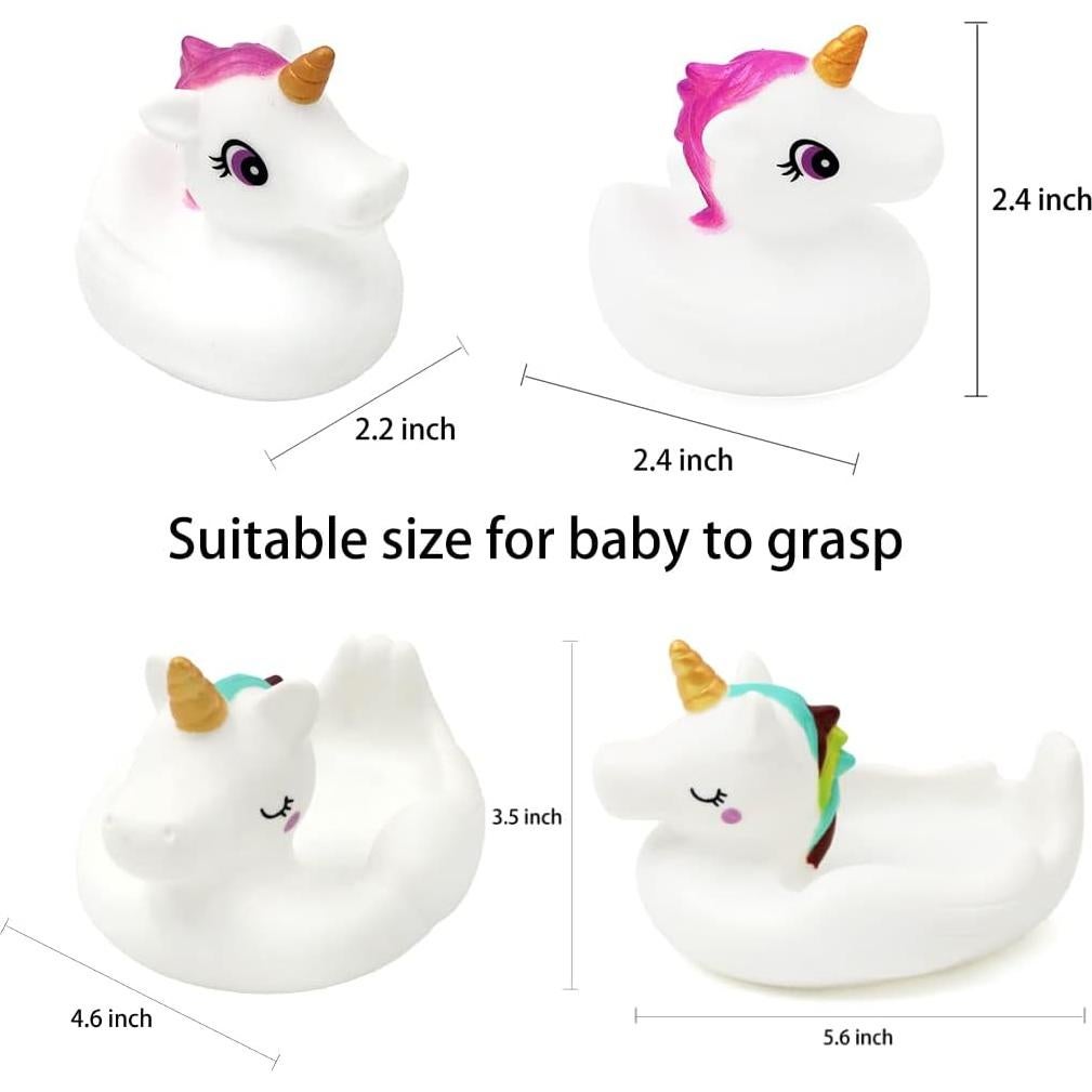 Juguetes de baño de unicornio KIDPAPA - Set 4 piezas