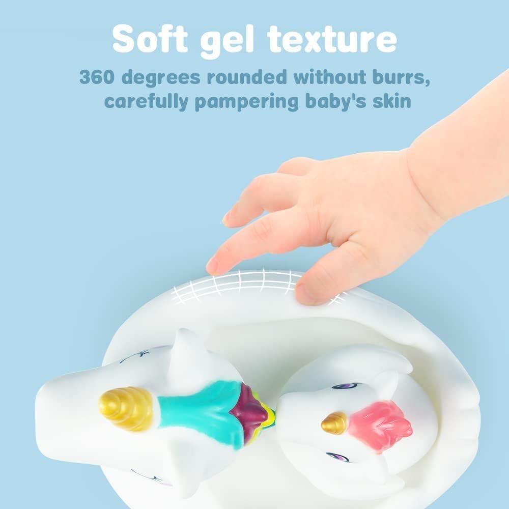 Juguetes de Baño Woby Unicornio 4 Piezas para Bebés 6-12 Meses