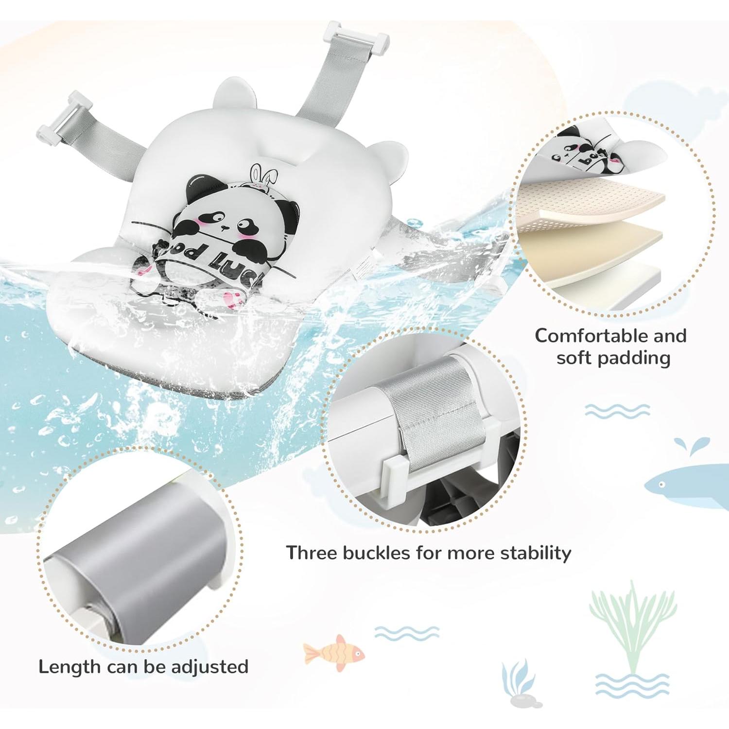 Bañera Plegable para Bebés LAUJIA con Termómetro - Gris