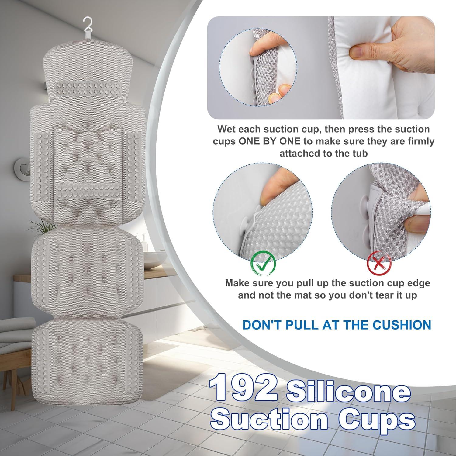 Almohada de Baño Naposeuo 129.5x40.6cm Soporte Espalda Cuello