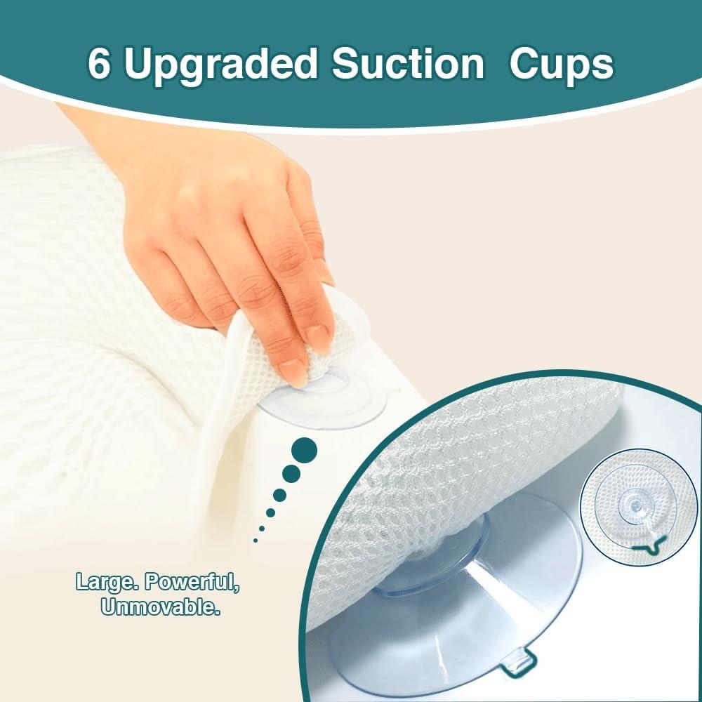 Almohada de Baño RYNEX con Ventosas y Soporte Ergonómico