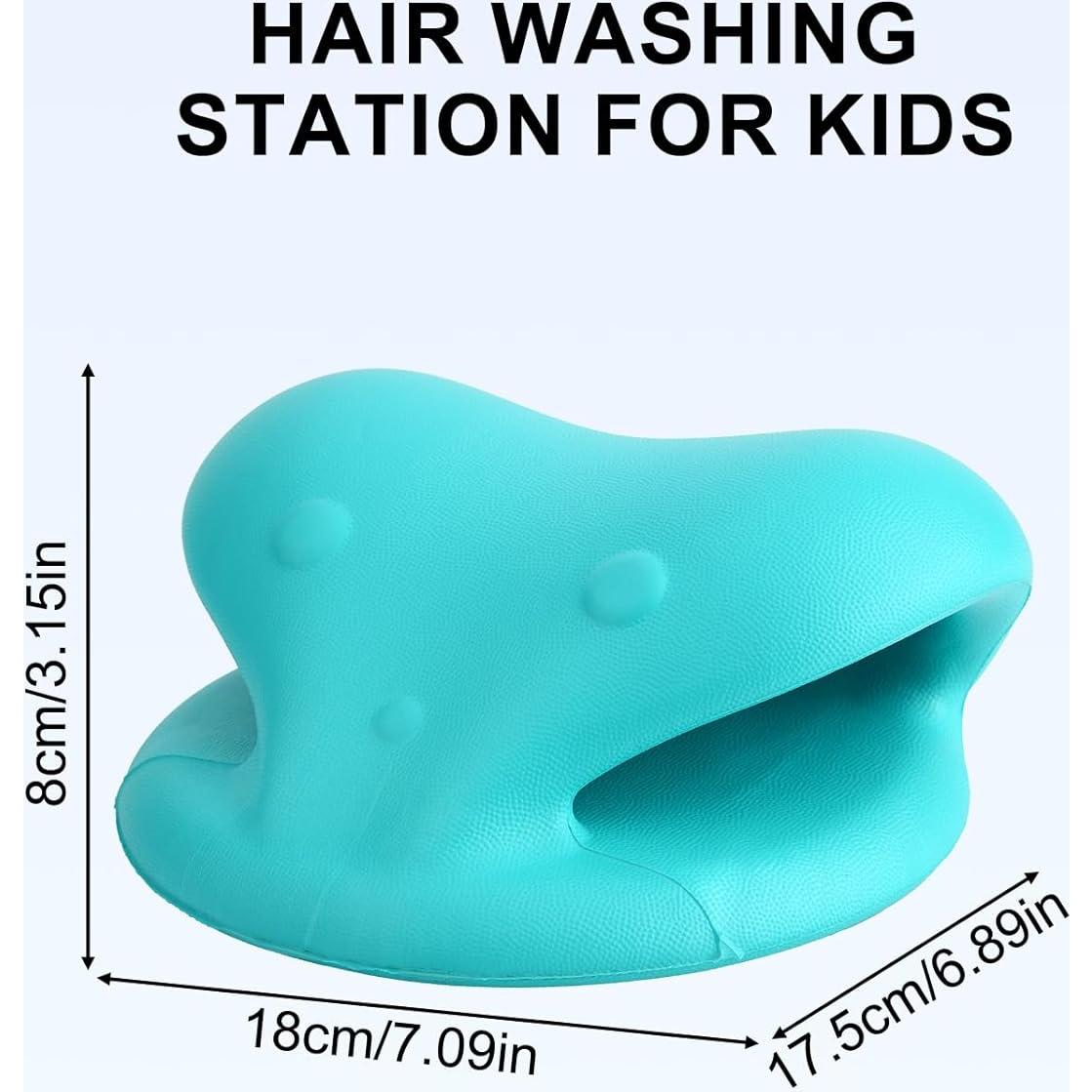 Estación de Lavado de Cabello para Niños Lasuroa - Almohada Ergonómica Azul