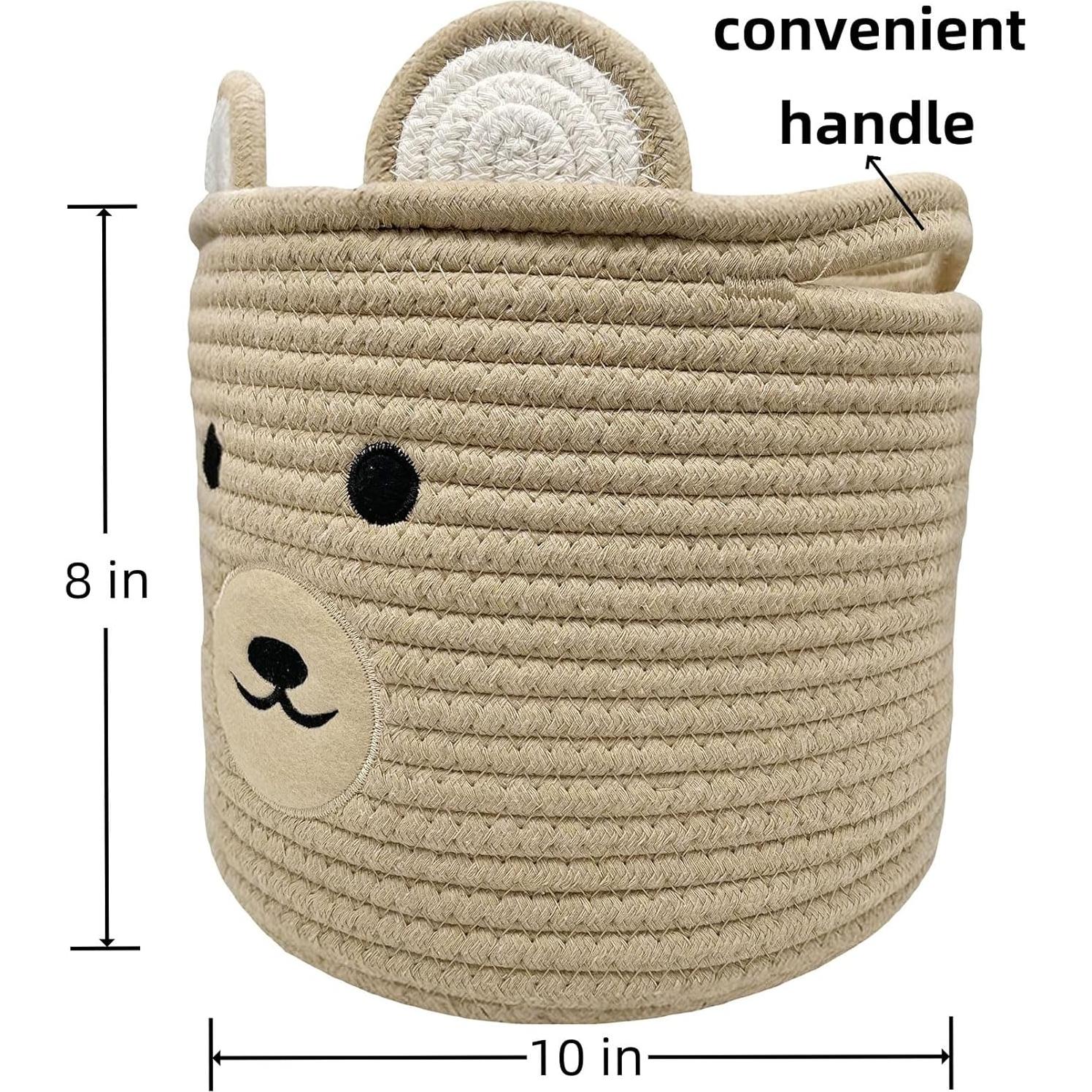 Cesta de Almacenamiento para Bebés Saiiwnn Oso Caqui 25.4x20.3cm