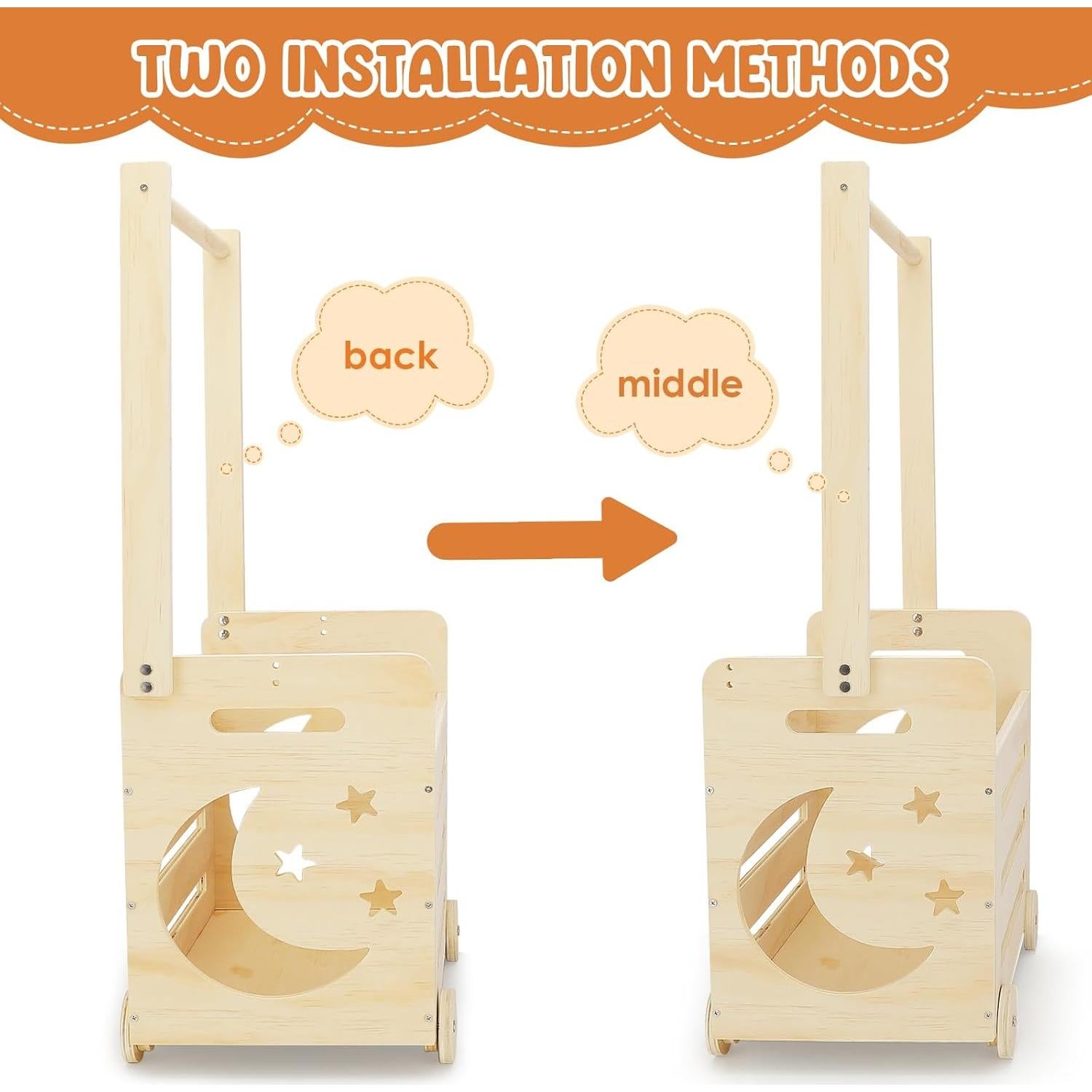 Caja de Madera para Bebé con Ruedas Lifesnug 71.1x34.5x22.9 cm