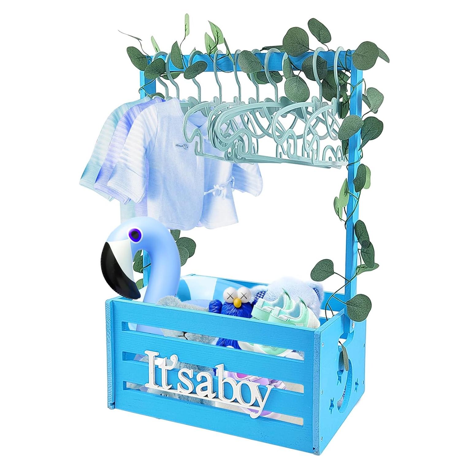 Caja de Ducha de Bebé de Madera Sibosen con Guirnalda y Perchas