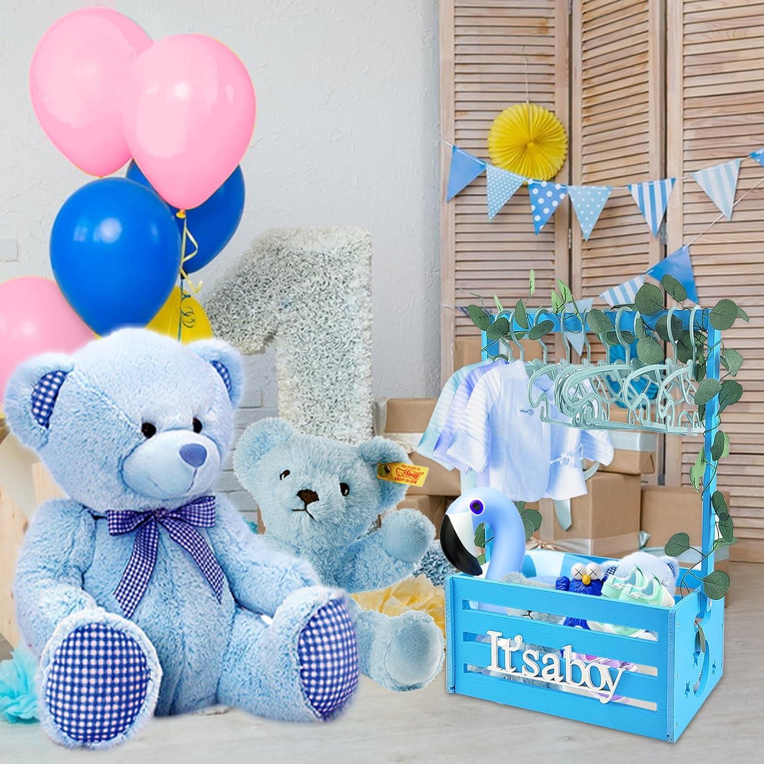 Caja de Ducha de Bebé de Madera Sibosen con Guirnalda y Perchas