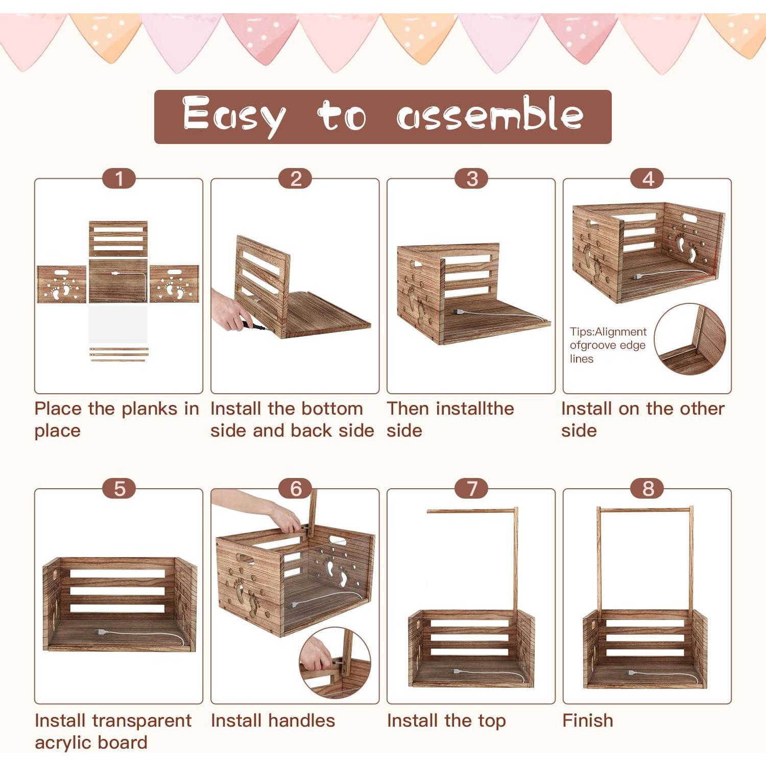 Cesta de Almacenamiento para Bebé Taessv - Madera 40.6x30x23cm