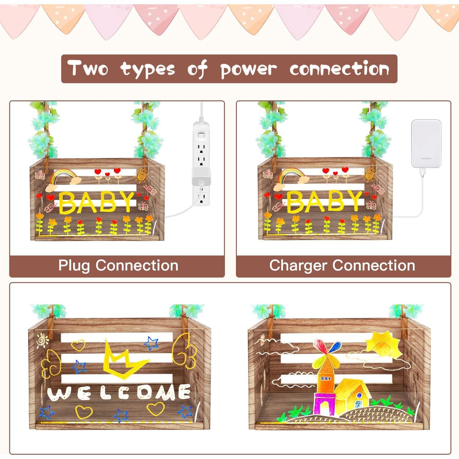 Cesta de Almacenamiento para Bebé Taessv - Madera 40.6x30x23cm