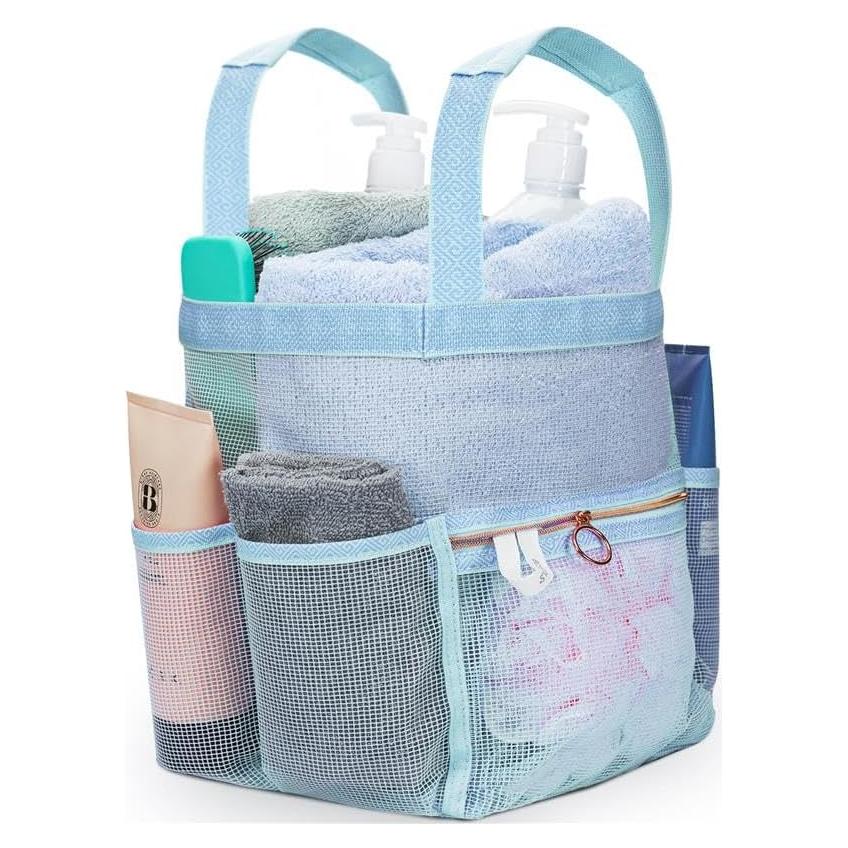 Caddy de Ducha DV Lifestyle Azul, 7 Bolsillos, Secado Rápido