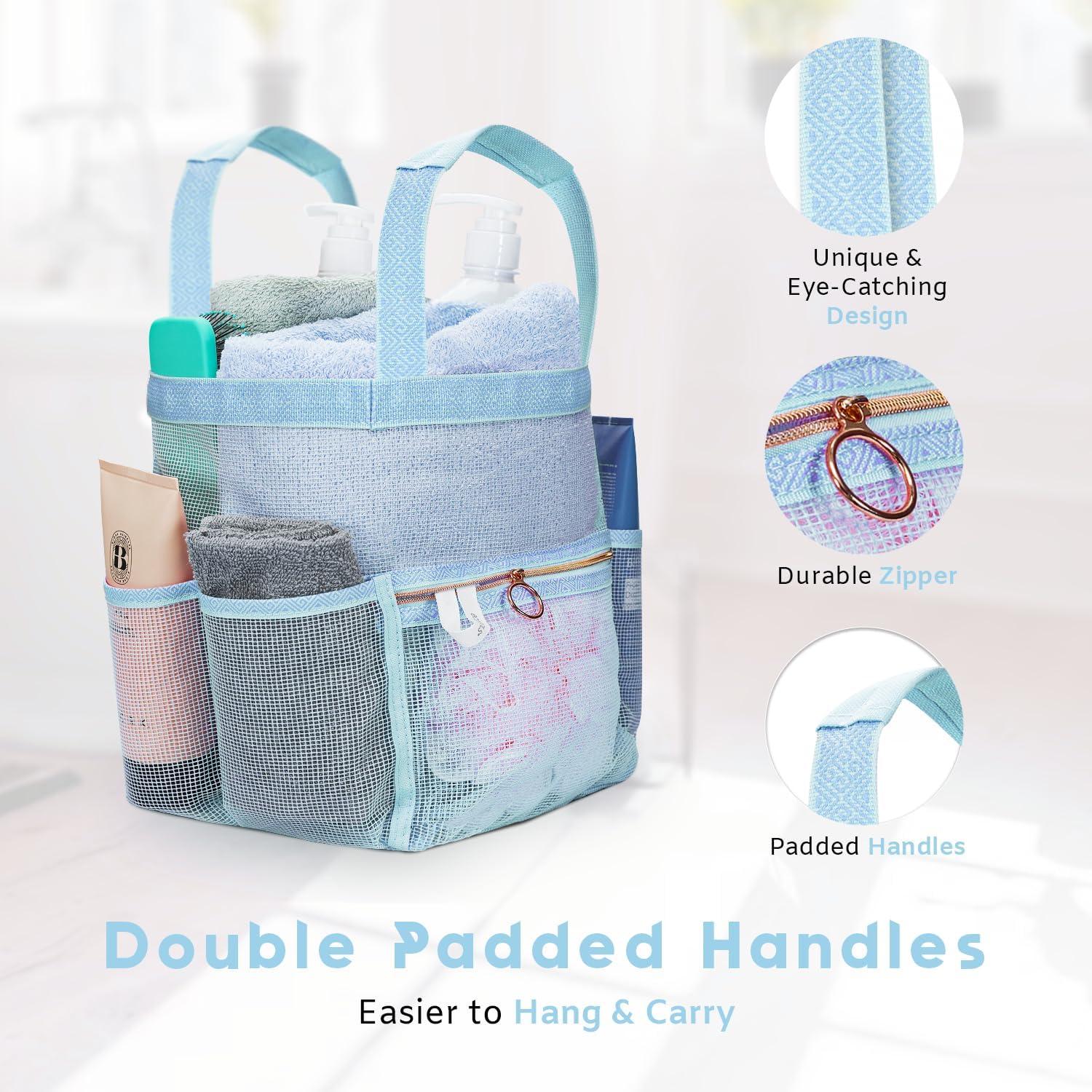 Caddy de Ducha DV Lifestyle Azul, 7 Bolsillos, Secado Rápido