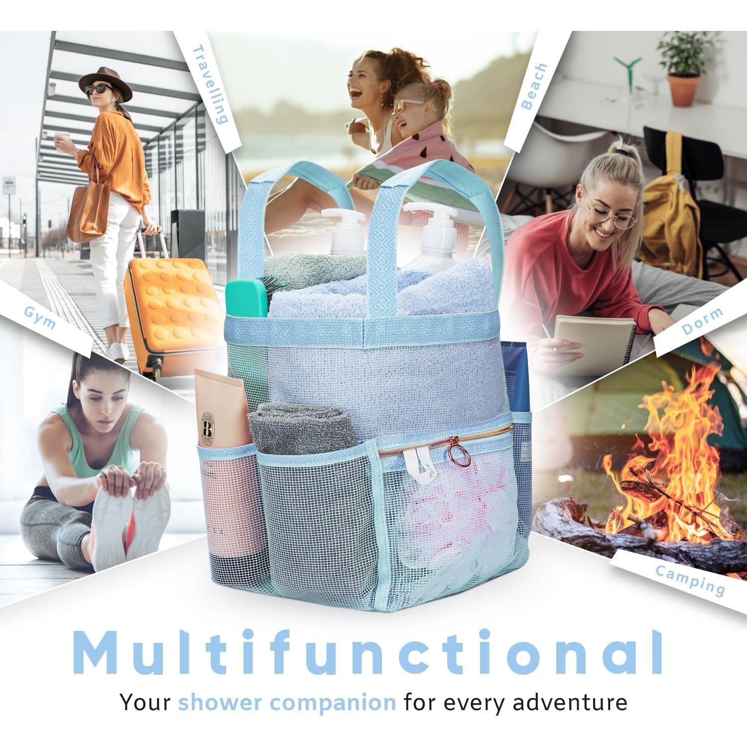 Caddy de Ducha DV Lifestyle Azul, 7 Bolsillos, Secado Rápido