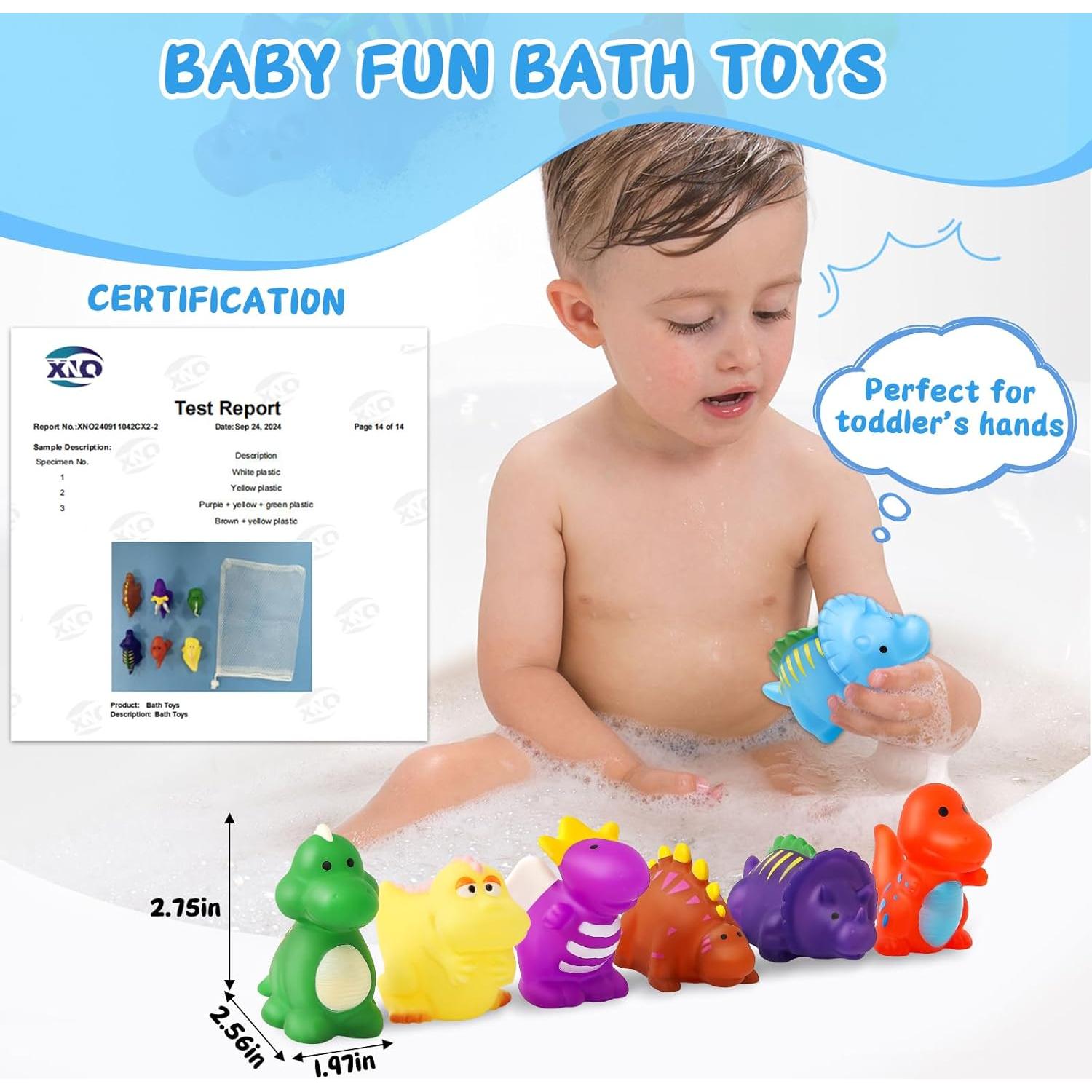 Juguetes de baño Dinosaurios Yiwu 10x5 cm para 1-4 años