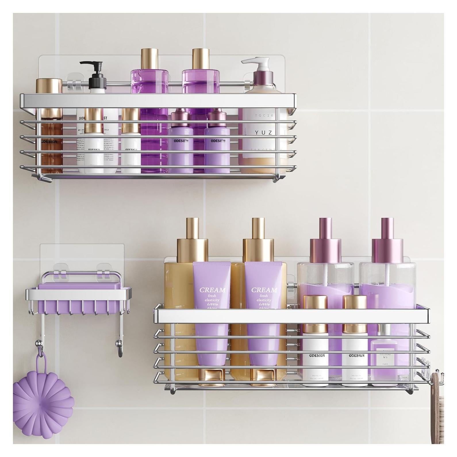 Caddy de Ducha ODesign 3 Pack Acero Inoxidable Sin Perforación