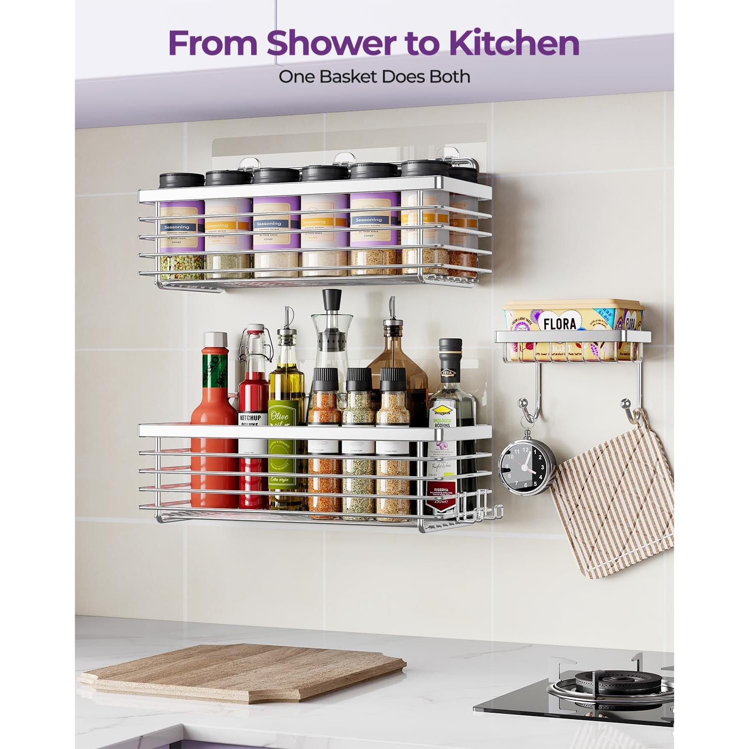 Caddy de Ducha ODesign 3 Pack Acero Inoxidable Sin Perforación