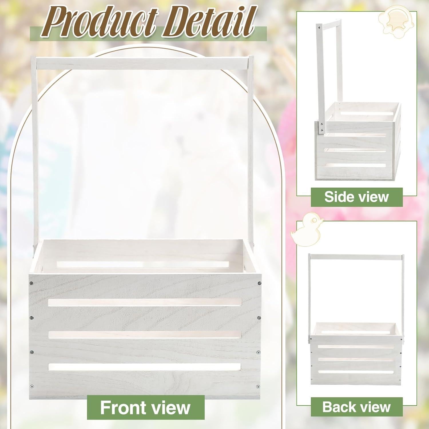 Caja de Madera Suzile para Baby Shower 41x30x23 cm Blanca