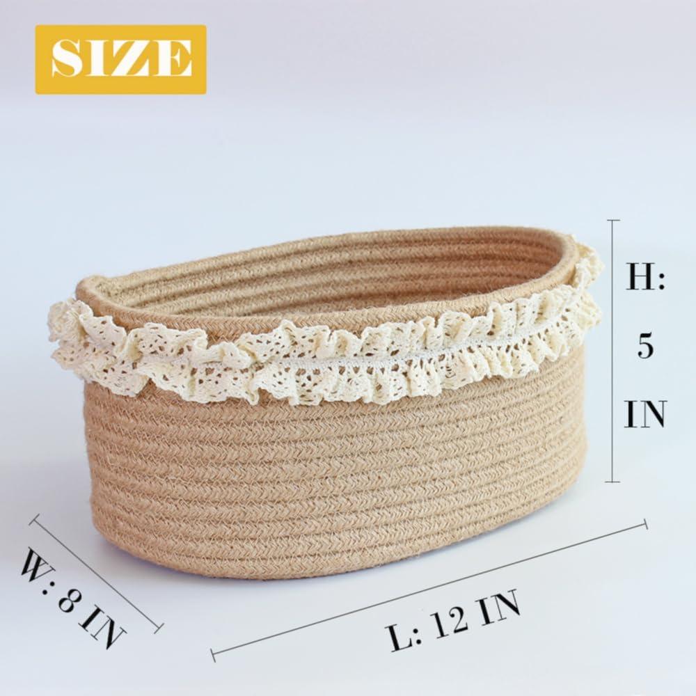 Cesta de Almacenamiento Ovalada Yimi de Yute 30.5x20.3cm