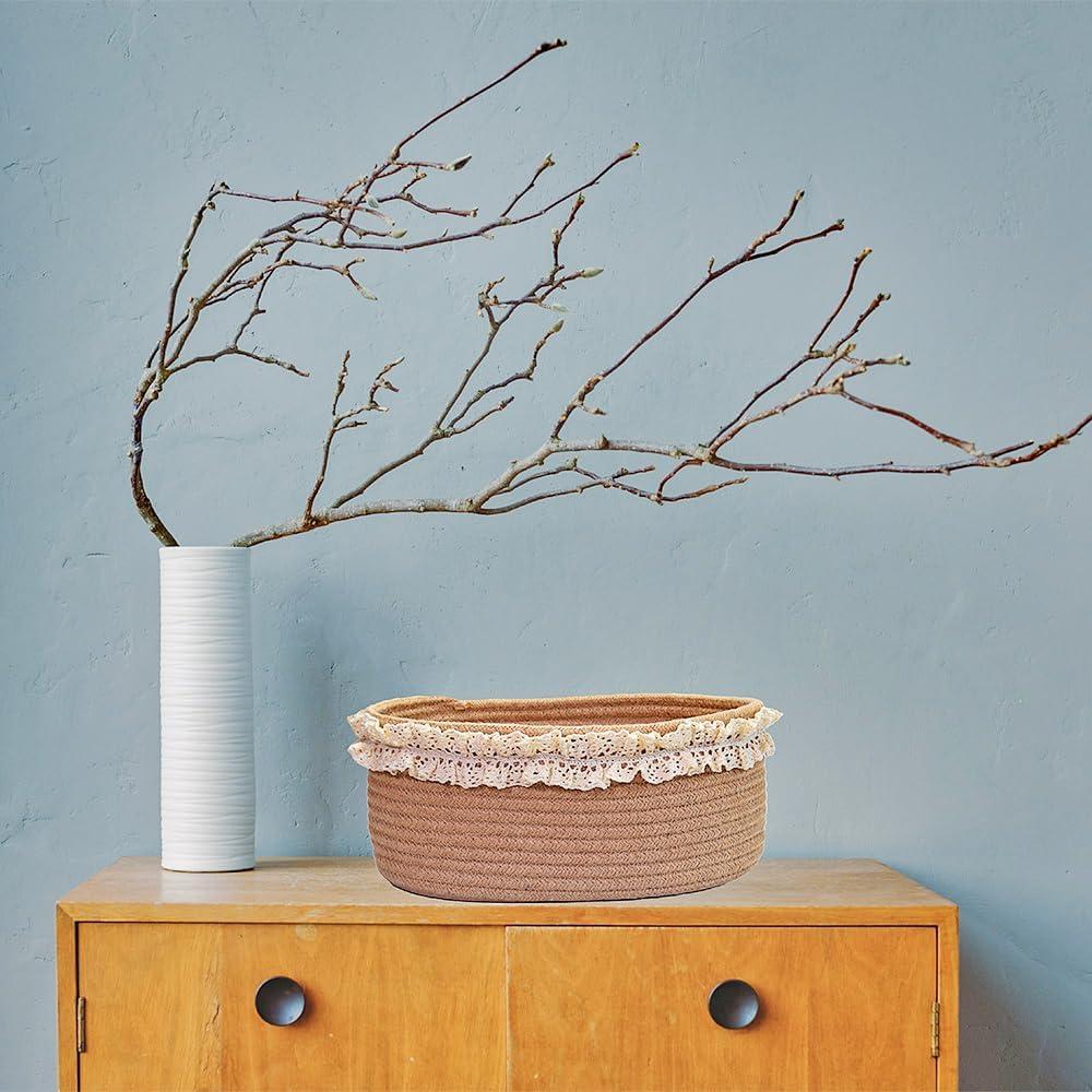 Cesta de Almacenamiento Ovalada Yimi de Yute 30.5x20.3cm