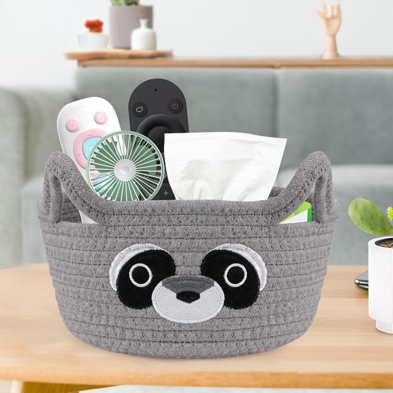 Cesta de Almacenamiento Mapache Hkojewp 22.9x12.7cm Tejida