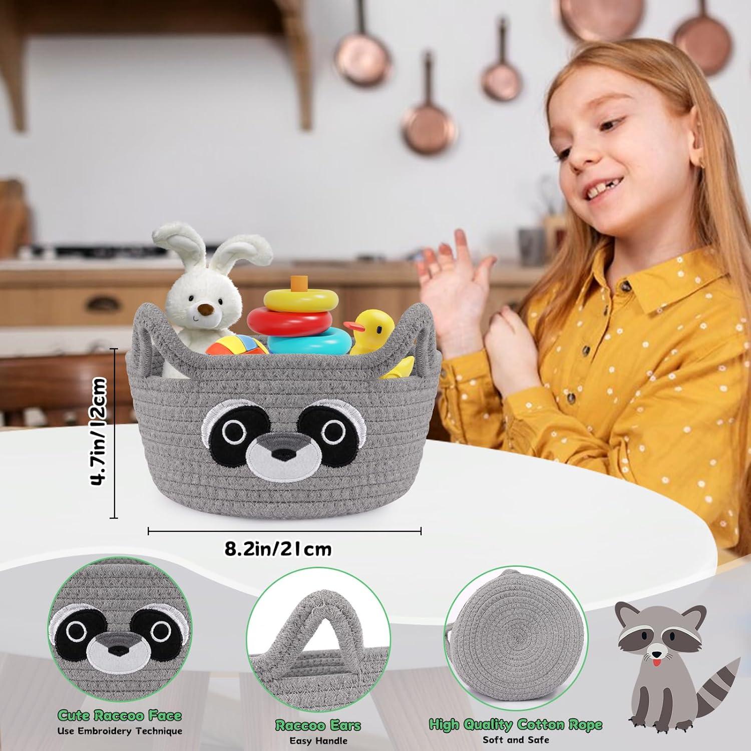 Cesta de Almacenamiento Mapache Hkojewp 22.9x12.7cm Tejida