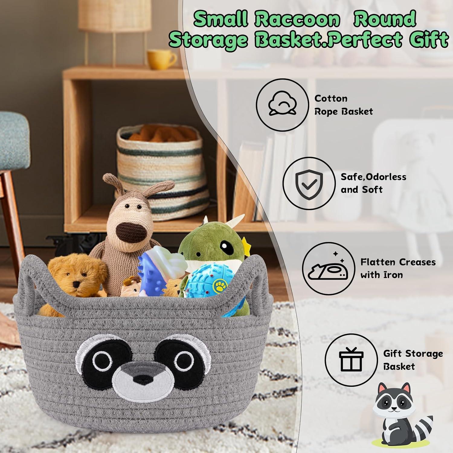 Cesta de Almacenamiento Mapache Hkojewp 22.9x12.7cm Tejida