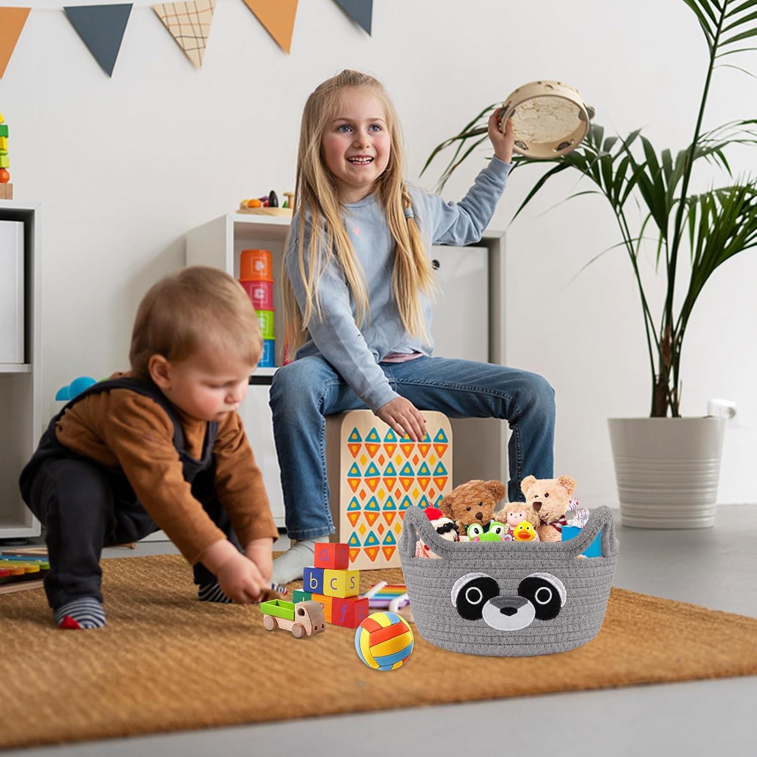 Cesta de Almacenamiento Mapache Hkojewp 22.9x12.7cm Tejida